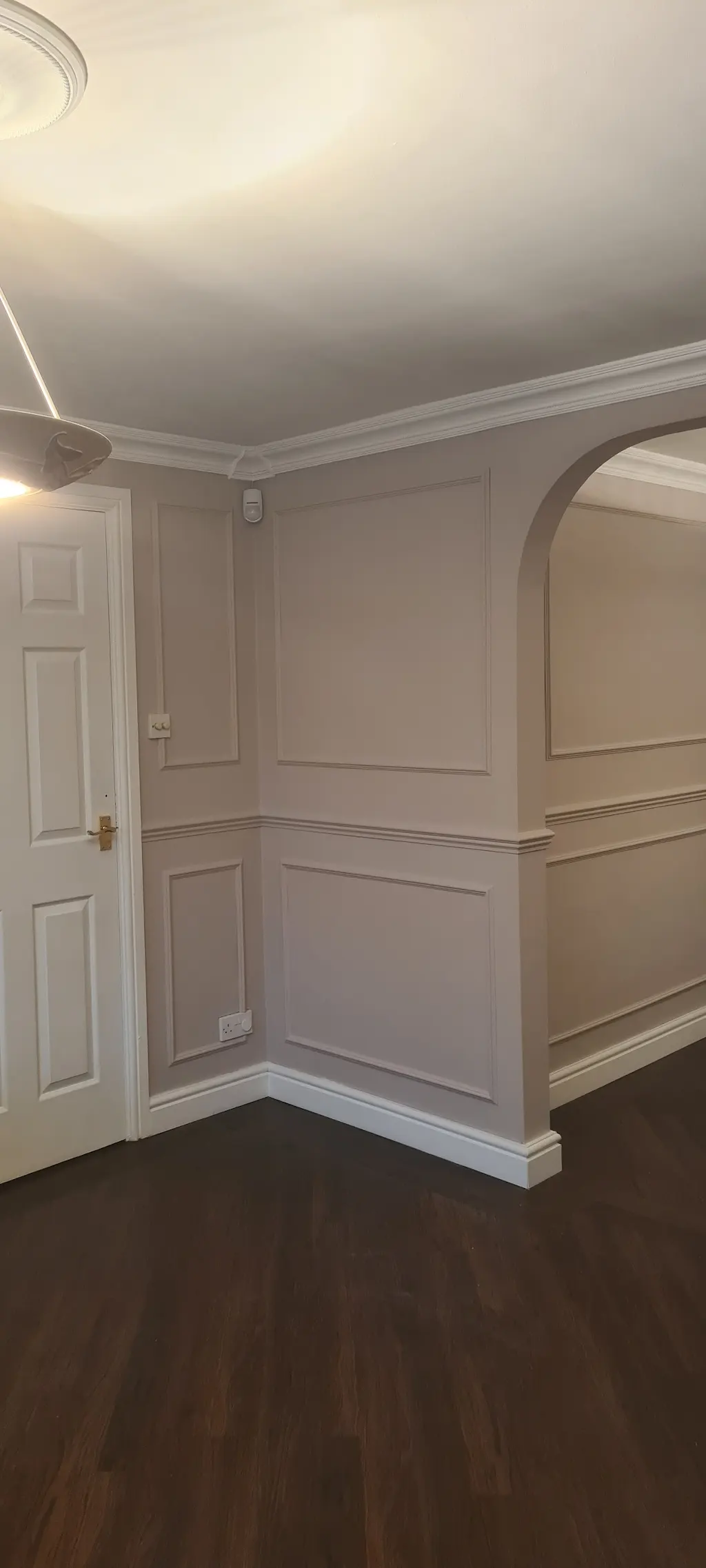 Panelled feature wall — decorated — after