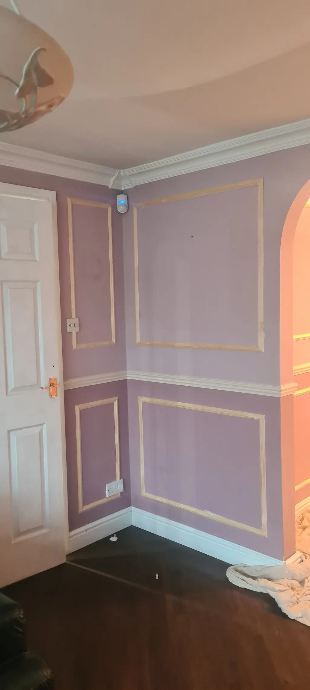 Panelled feature wall — decorated — before
